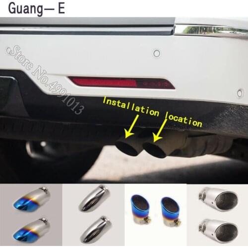 Car stickers cover muffler exterior back end pipe dedicate exhaust tip tail outlet ornament 2pcs For LINCOLN NAVIGATOR 2018-2019