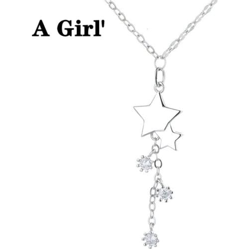A Girl' New Tassel Stars Necklace Female Unique Design Romantic Exquisite Jewelry Adjustable Birthday Party