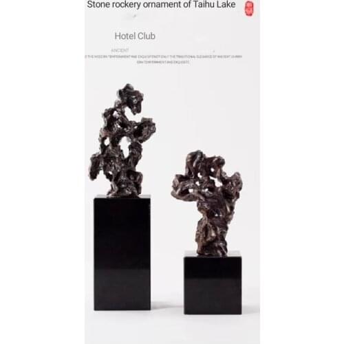 YILUNXI New ceramic stone decoration leaning on the back of the stone marble base Zen-like porch decorations