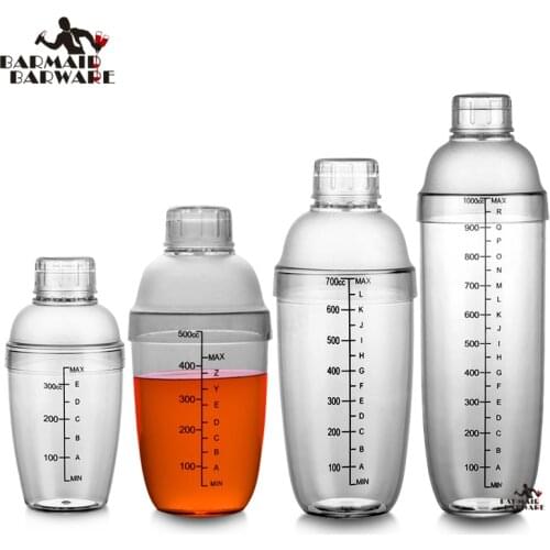 Plactic Cocktail Boston Bar Shaker Transparent Good Grips PC Bar Tool