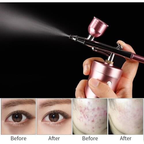 Portable Airbrush Mini Air Compressor Set Air Brush Sprayer Gun Hydrafacial Machine Oxygen Injector For Nail Art Painting Cake