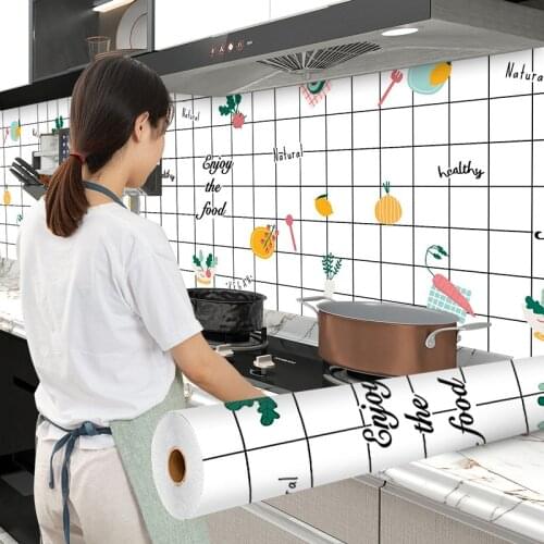 Pvc self-adhesive wallpaper vinyl waterproof and oil-proof home decor renovation cabinet kitchen countertop waterproof wallpaper