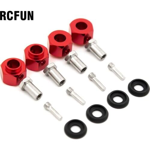 RCFUN 4PCS Metal Hexagon Adapter Wheels Hubs Mount with Stainless Steel Screw Needle for TRX-4 10MM 11MM 12MM
