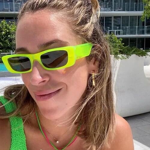 2021 Retro Brand Design Luxury Small Frame Green Rectangle Sunglasses Men Women Fashion Square Sun Glasses Shades UV400 Oculos