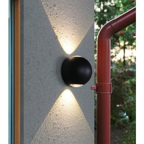 5pcs/lot 4*2W 8W Modern Simple Creativity Outdoor Wall Lights Round New Four-sided Glowing Lamp Waterproof Ip67 AC85-265V