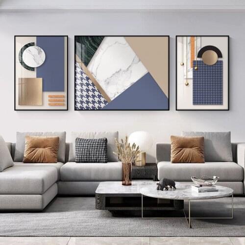 Noridc Modern Abstract Marble Combination Poster Geometry Painting Wall Art Canvas Prints Living Room Pictures Office Home Decor