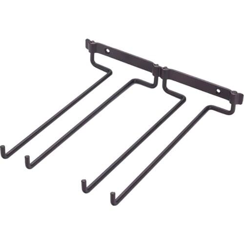 Stemware Wine Glass Rack Wall Mountable Heavy Duty Thick Wrought Exquisite Bronze Black Coating 10.2 Inch Deep