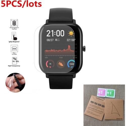 5pcs Soft TPU Full Screen Protector For Xiaomi Huami Amazfit GTS Sport Smart Watch Protective Guard Film Cover