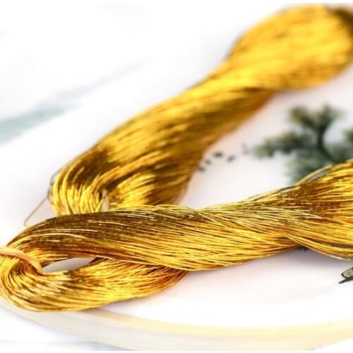 1pcs 70 meters Wire Gold Embroidery Thread Bright Round Silk Handmade DIY Sewing Knitting Embroidery Material