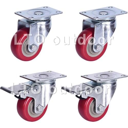 1PCS Furniture Casters Wheels PVC Swivel Caster Roller Wheel For Platform Trolley Chair Household Accessories