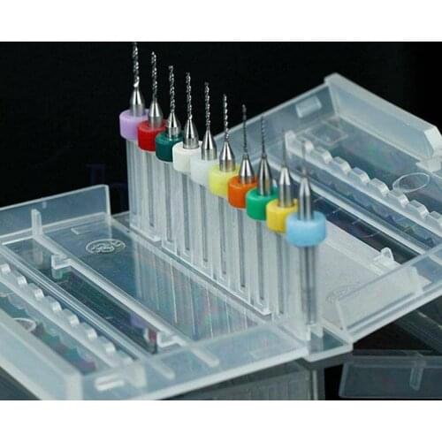 10 pcs/box 0.3mm, 0.4mm, 0.5mm, 0.6mm, 0.7mm, 0.8mm, 0.9mm, 1.0mm, 1.1mm, 1.2mm Drill Bit Set Carbide Micro CNC Twist Bits