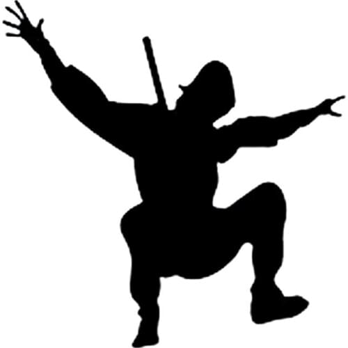 14.4cm*14.6cm Cartoon Decoration Decals Ninja Samurai Assassin Katana Sneak Swing Strike Vinyl Car Sticker S6-4033