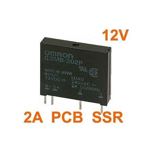 2 pcs G3MB-202P DC-AC PCB SSR In 12VDC,Out 240V AC 2A Solid State Relay