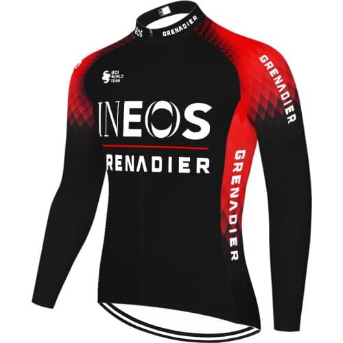 France champion ineos cycling jersey Long Sleeve men winter thermal fleece cycling clothing MTB Bike jersey maillot ciclismo
