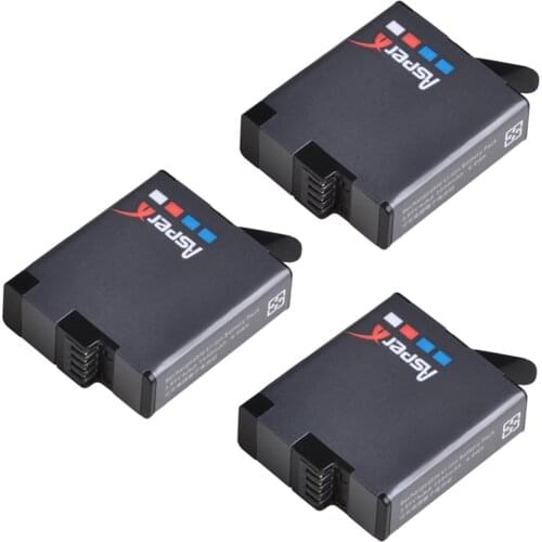AsperX 3Pcs 1680mAh AHDBT-501 AHDBT 501 Rechargeable Li-ion Battery for Gopro 5 Hero 5 Go pro 5 AHDBT 501 Camera