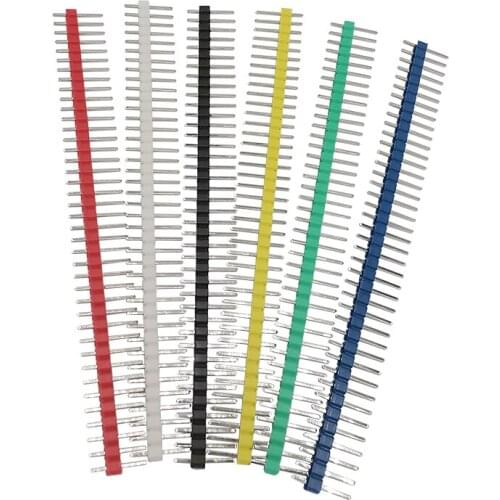 30Pcs/Set 2.54mm Single Row Male 40 Pin PCB Board Pin Header Connector Kit 2.54mm Straight Breakable Strip PinHeader for Arduino