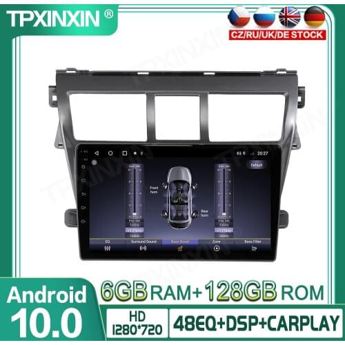 4+64GB PX6 Android 10.0 For Toyota VIOS 2008-2013 Car Multimedia Player GPS Navigation Headunit Radio Audio Stereo Tape Recorder