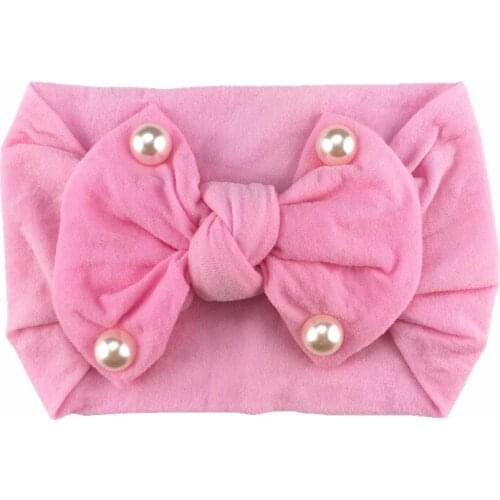 50pcs/lot,10*7cm pearl nylon bow with nylon headband hair accessories fashion accessories