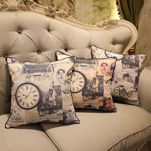 50x50cm nostalgia American cushion backrest pillowcase retro throw pillowcase waist pillow cover home decor