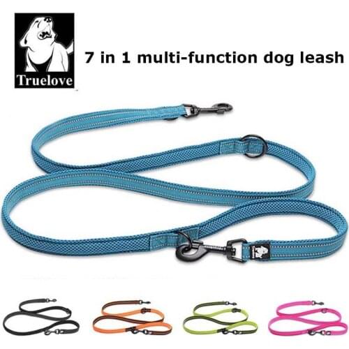 7 In 1 Multi-Function Adjustable Dog Lead Hand Free Pet Training Leash Reflective Multi-Purpose Dog Leash Walk 2 Dogs