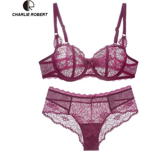 CR Fashion Thin Transparent Bra Set Sexy Push Up Lace Bras Drop shipping
