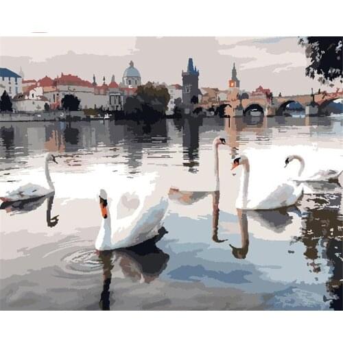 CraftArtGo Painting By Numbers Animal painting On Canvas HandPainted Gift Picture By Number Waterfall Kits Home Decoration