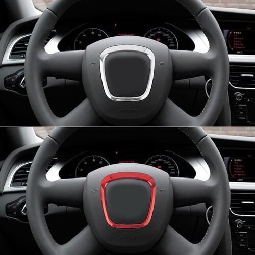 Car Steering Wheel Decorative Metal Ring Sticker for Audi A4 A5 A6 Q5 Q7 Auto Interior Decal Cover Stickers Rings