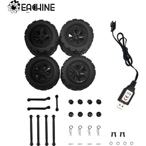 Eachine EC08 Spare Parts Set of Steering Gear&Dog Bone Drive Rod Ball Joint Wheel USB Cable Iron Shaft screw Car Shell Buckle