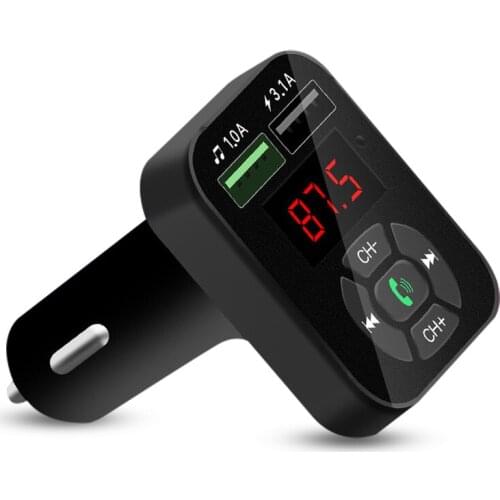 Elite seriesHandsfree FM Transmitter Bluetooth 5.0 Aux Modulator Quick Phone Charger Car Kit Car Audio MP3 Player Adapter USB TF