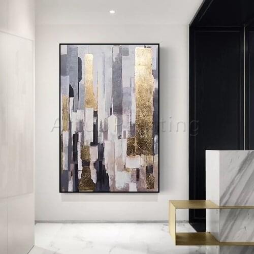 Geometric Hand-painted abstract Oil painting Wall art for Living room wall decor art canvas painting quadros caudros decoracion