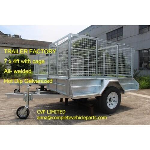 HOT DIP GALAVANIZED 7x4 box trailer with 900mm cage, all-welded