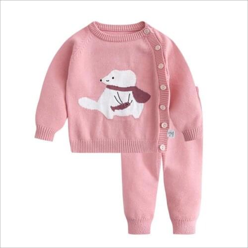 Cotton bear sweater Kids Boys Girls Sweaters Clothes Baby Toddler Warm Sweater Coats Children Cartoon Tops Wool Pullover Set