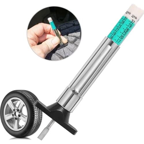 2pcs 9*2.5cm Auto Car Tyre Tread Depthometer Depth Indicator Gauge metal Tread Depth Gauge Measure Tool Measrement Supplies