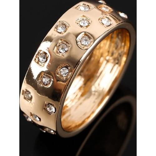 Luxury Men Ring Gold Color Pave Zircon Hip Hop Rock Rings for Women Wedding Engagement Fashion Jewelry Anillos Bijoux F4P109