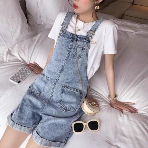 Women clothing denim fabric rompers summer overalls women playsuits suspenders shorts jeans women overalls summer rompers jeans