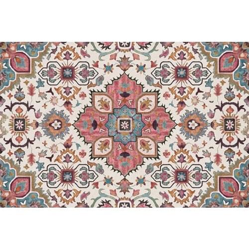Geometric Flower Art Carpet Simple Modern Rectangular Rug Bedroom Living Room High-Grade Floor Mat