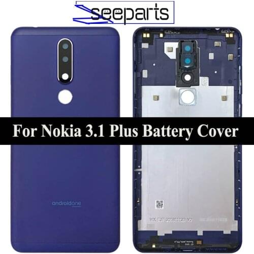 For Nokia 3.1 Plus Battery Cover Back Housing Case 3.1PlusRear Door Glass Panel For Nokia 3.1 Plus Battery Cover With Lens