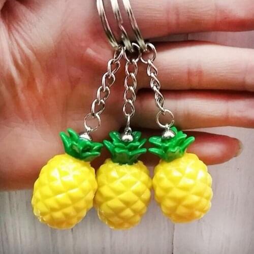 Simulation Fruit keyring Resin pineapple keychain pendant Chaveiro llavero Kid DIY Jewelry Accessories Advertising gifts