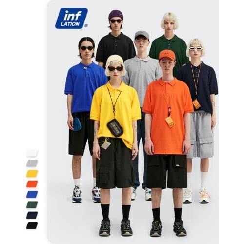 INFLATION Polo Shirt Men 100% Cotton Polo Shirt Men Tee Shirt Homme Polo Shirts Short Sleeve Soild Color Polo Shirt Men 1001S20