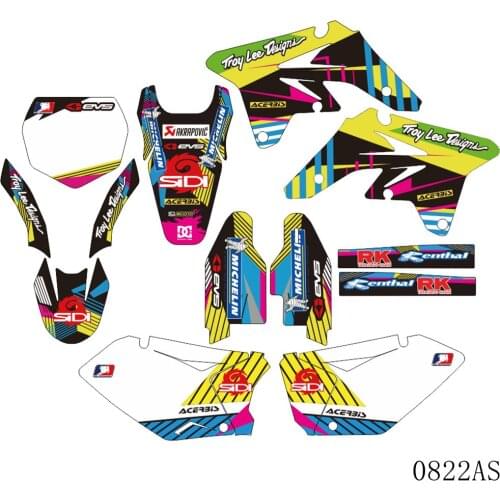 Full Graphics Decals Stickers Motorcycle Background Custom Number Name 3M Matte For SUZUKI RMZ250 RMZ 250 2007 2008 2009