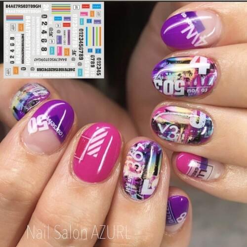 HANYI-351 english NUMBER letter series DESIGNS COOL 3d nail art stickers decal template diy nail tool decorations