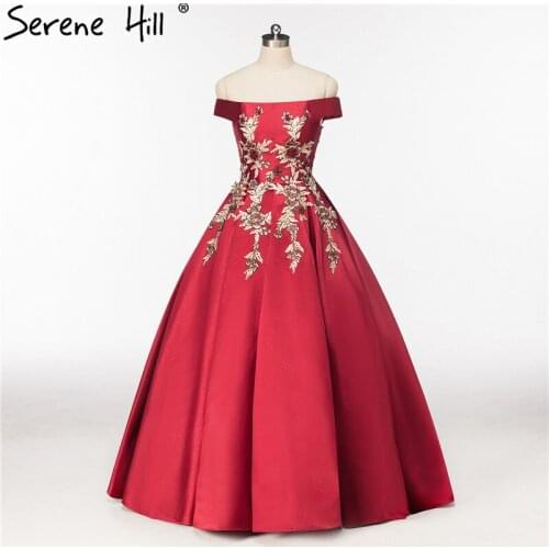 2020 Newest Sexy Ball Gown Evening Dresses Wine Red Sleeveless Crystal Satin Formal Evening Party Real Photo HA2081