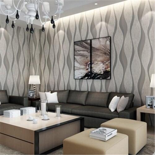 Beibehang Simple modern 3D stereo wave pattern wallpaper bedroom living room TV background wall curve striped water wallpaper