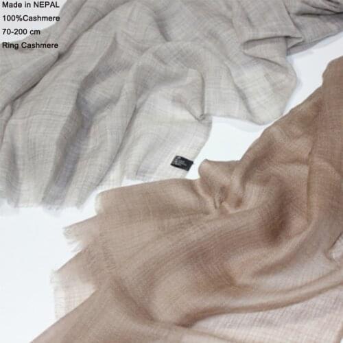 Nepal Plain Pure100 ring cashmere scarf thin wool spring summer Warm Thick Soft Shawl Wrap For ladies Luxury Brand Echarpe