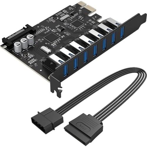 ORICO PVU3-7U-V1 7 Port USB3.0 PCI-E Expansion Card With Dual Chip Adapter Card Express Card for Windows Vista PC