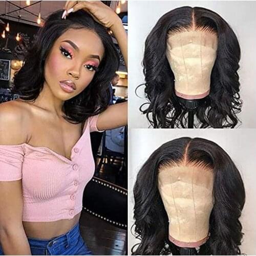 Body Wave Short Bob Human Hair Wigs 13x4 Lace Front Wigs for Black Women Royal Lady Brazilian Hair Wig Pre Plucked Hairline