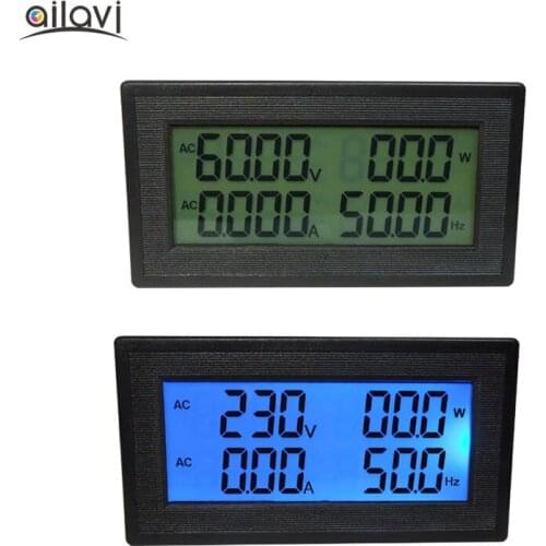 AC 60-500V 20A LCD Digital Multimeter BatteryTester Votage Current Meter 6 IN 1 Frequencey Power Factor Meter Power Detector