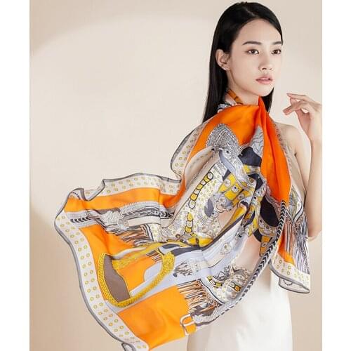 2021 New Luxury Women Pure Silk Scarves 100% Real Silk Neckerchief Muffler Female Wraps Shawls Head Scarf Elegant Silk Foulard