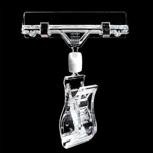 Clear 20pcs Price Sign Clip Holder Display Stand for Retail Mall