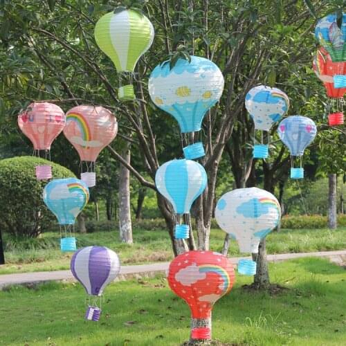 25 30 35 40cm Rainbow Hot Air Balloon Paper Lantern 1pc Wedding Decoration Childrens Bedroom Hanging Birthday Party Decorations